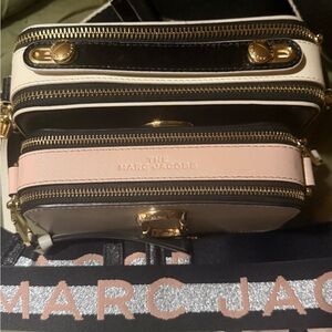 Marc Jacobs Black, Cream, and Pink Crossbody Bag